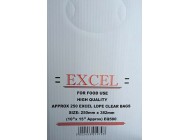 200 x 300mm Excel 13566 Clear Food Grade LDPE Bags in Printed Carton Dispensers EQ500 x 1,000